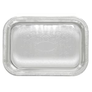 080-CMT1812 Oblong Serving Tray, Chrome Plated, Gadroon Edge w/ Engraving, 18 x 12 1/2"