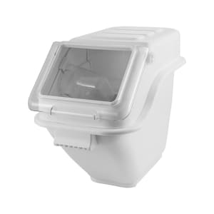 Cambro IBSF27148 26.7 Gallon / 425 Cup White Flat Top Mobile Ingredient  Storage Bin with 2-Piece Sliding Lid