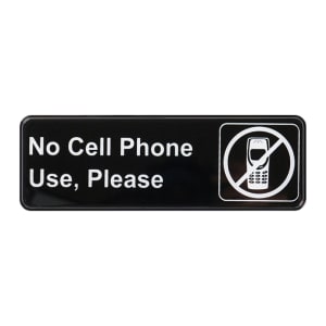 080-SGN334 No Cell Phone Use Sign - 3" X 9" Black