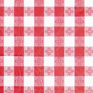 080-TBCS52R Square Table Cloth, PVC Material w/ Flannel Backing, 52 x 52", Red