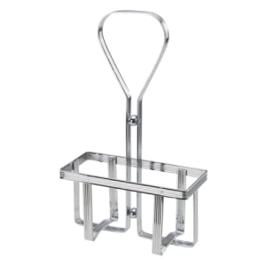080-WH5 2 Compartment Rectangular Condiment Caddy - Chrome Plated Wire