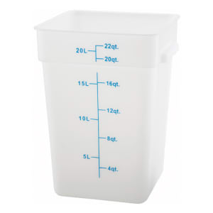 080-PESC22 22 qt Square Food Storage Container, Polypropylene, White
