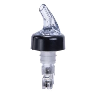 080-PPA125 1 1/4 oz Measuring Pourer w/ Black Collar & Inside Ball Bearing, Clear Tail