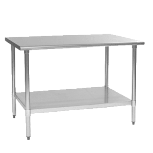 241-T3672B 72" 16 ga Work Table w/ Undershelf & 430 Series Stainless Flat Top