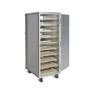 408-AD20 Enclosed Tray Delivery Cart, 20 Tray Capacity, 2 Trays Per Slide, Aluminum