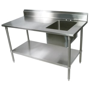 416-EPT8R53060SSKR 60" Work Table w/ (1) Right Sink Bowl, Stainless