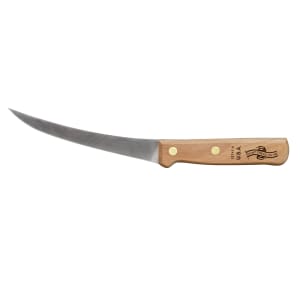 135-01445 6" Semi-Stiff Curved Boning Knife w/ Beech Handle, Carbon Steel