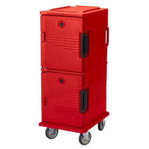 144-UPC800158 Ultra Camcart® Insulated Food Carrier - 60 qt w/ (12) Pan Capacity, Red