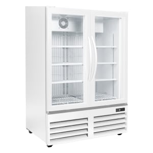 864-GDF15 36" Two Section Display Freezer w/ Swing Doors - Bottom Mount Compressor, White, 1...