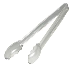 144-12TGS135 12"L Plastic Utility Tongs, Clear