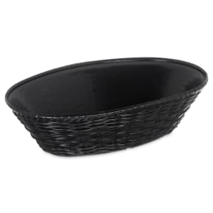 028-6504BK Oval Bread Basket - 9" x 6 1/4", Polypropylene, Black