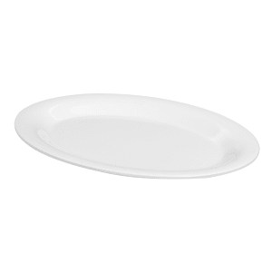 284-OP950DW 9 3/4" x 7 1/4" Oval Diamond White Platter - Melamine, White