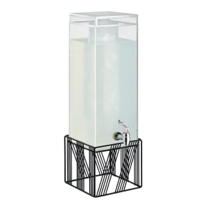 151-4102313 3 gal Beverage Dispenser w/ Ice Tube - Plastic Container, Black Base
