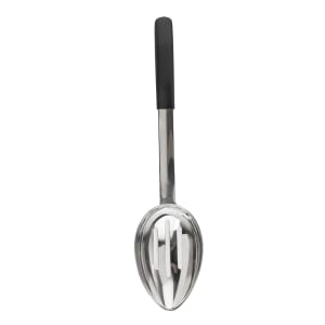 229-AM5354BK 6 oz Stainless Slotted Serving Spoon w/ Black Handle