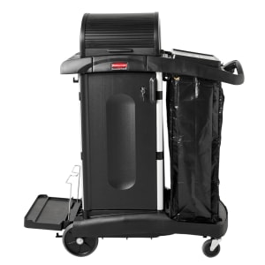 007-1861427 Compact Janitor Cart w/ Dome Top, Black