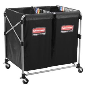 007-1881781 Laundry Cart w/ Collapsible Basket, 35 7/10" L x 24 1/10" W x 34"H