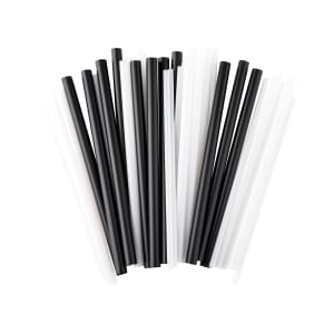 229-700107 7 3/4" Wrapped Straws - PLA, Black