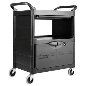 Rubbermaid Commercial Black 300 lb Cap Xtra 3-Shelf Utility Cart