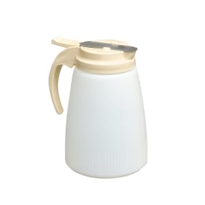 175-63218 32 oz Dripcut® Cafe Color Collection Cylindrical Dripcut Server - White Polyethylene, A...