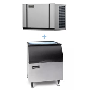 159-CIM0330HAB40PS 313 lb Elevation Series™ Half Cube Ice Machine w/ Bin - 344 lb Storage, Air Cooled, 115v
