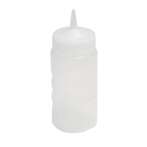 175-491613 16 oz Squeeze Bottle Dispenser - Wide Mouth, Clear with Clear Cap
