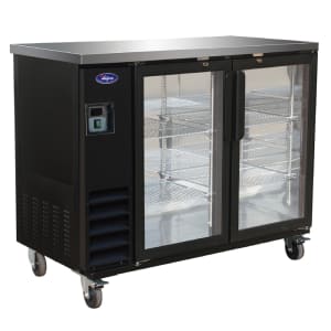 Valpro VP48G 49&quot; Bar Refrigerator - 2 Swinging Glass Doors, Black, 115v