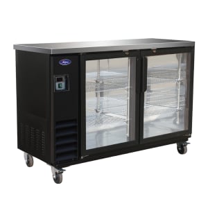 Valpro VP60G 61&quot; Bar Refrigerator - 2 Swinging Glass Doors, Black, 115v