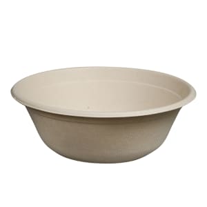 957-42RB40 40 oz Disposable Bowl - Bagasse, Tan