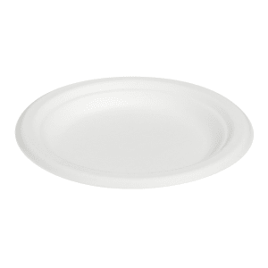 957-42RP07 7" Round Disposable Plate - Baggase, White