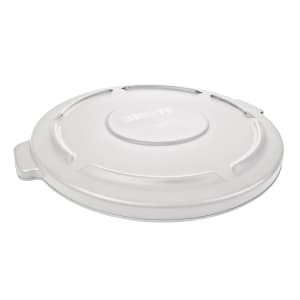007-261960W Round Flat Top Trash Can Lid - Plastic, White