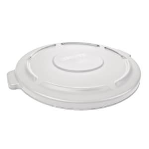 007-2631W Round Flat Top Trash Can Lid - Plastic, White