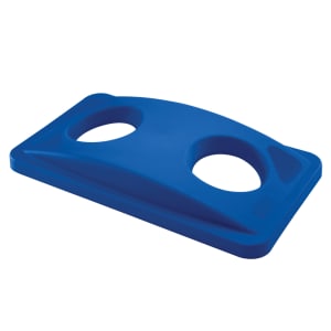 007-269288BLUE Rectangle Recycling Trash Can Lid - Plastic, Blue