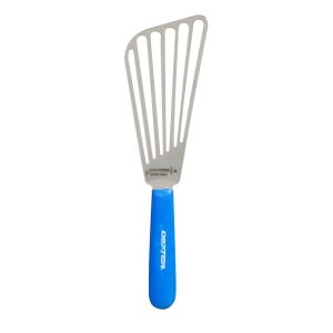 135-19673H SANI-SAFE® 6 1/2" Slotted Fish Turner w/ Soft Blue Rubber Handle, Stainless Steel