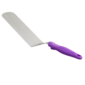 175-4808880 Jacob's Pride® Heavy-Duty Solid Turner w/ Purple Ergo Grip Handle, 8" x 3", Stainless
