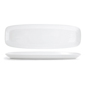 872-SPT013WHP21 24" x 8" Rectangular Mod® Platter - Porcelain, White