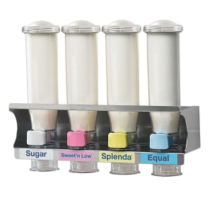 003-80101 Wall-Mount Sugar & Creamer Dispenser, (4) 24 oz Hoppers