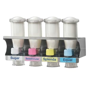 003-80102 Wall-Mount Sugar & Creamer Dispenser, (4) 14 oz Hoppers