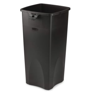 007-356988BK 23 gallon Commercial Trash Can - Plastic, Square, Food Rated