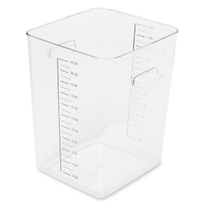 007-6322 22 qt Space Saving Square Food Storage Container - Clear Poly