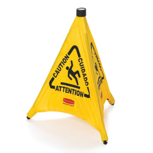 007-9S00 20" Pop-Up Safety Cone - Multi-Lingual "Caution