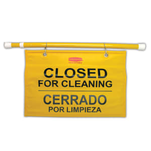 007-9S16 Site Safety Hanging Sign - Multi-Lingual "Closed for Cleaning"