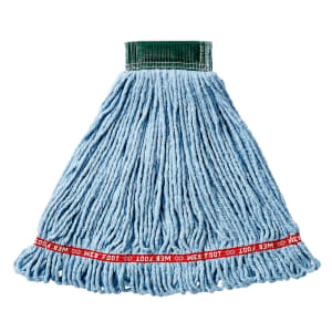 007-A25206 Web Foot® Wet Mop - Looped-End, 5" Headband, 4 Ply Cotton/Synthetic Blend, Blue