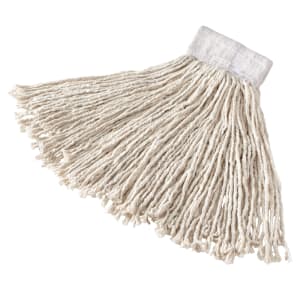 007-D11306 Large Super Stitch® Wet Mop Head - 4 Ply Cotton, 1" Headband, White