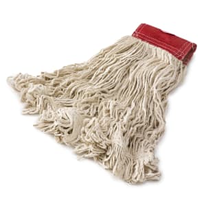 007-D15306 Large Super Stitch® Wet Mop Head - 4 Ply Cotton, 5" Headband, White