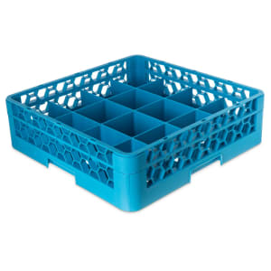 028-RC16114 OptiClean™ Glass Rack w/ (16) Compartments - (1) Extender, Blue