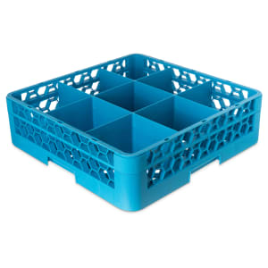 028-RG9114 OptiClean™ Glass Rack w/ (9) Compartments - (1) Extender, Blue