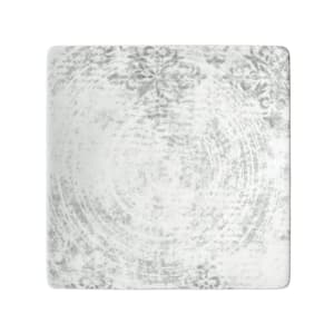 024-913152463071 9 1/2" Square Shabby Chic Plate - Coupe, Porcelain, Structure Gray