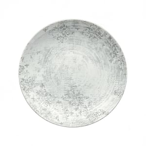 024-933121763071 6 2/3" Round Shabby Chic Plate - Coupe, Porcelain, Structure Gray