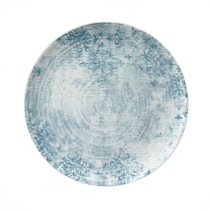 024-933122763073 10 1/4" Round Shabby Chic Plate - Coupe, Porcelain, Structure Blue
