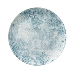 024-933122863073 11" Round Shabby Chic Plate - Coupe, Porcelain, Structure Blue